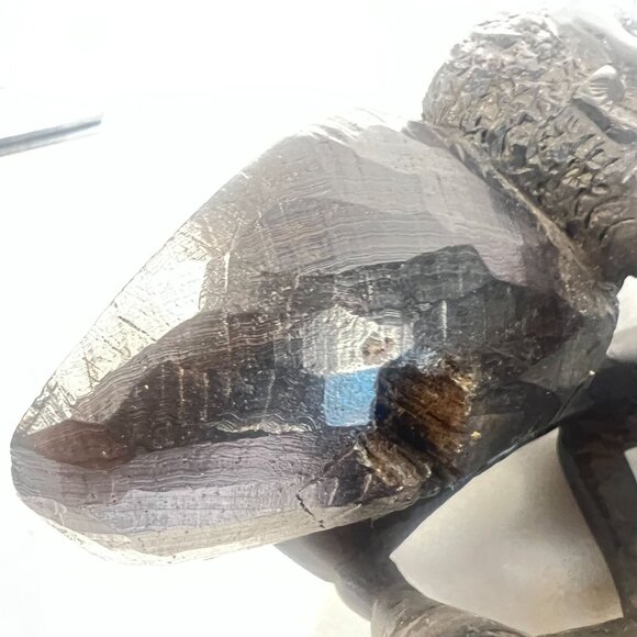 Hand-Carved Ebony Wood African Tree of Life Sculpture Tribal Art Natural Cracks - Picture 7 of 10